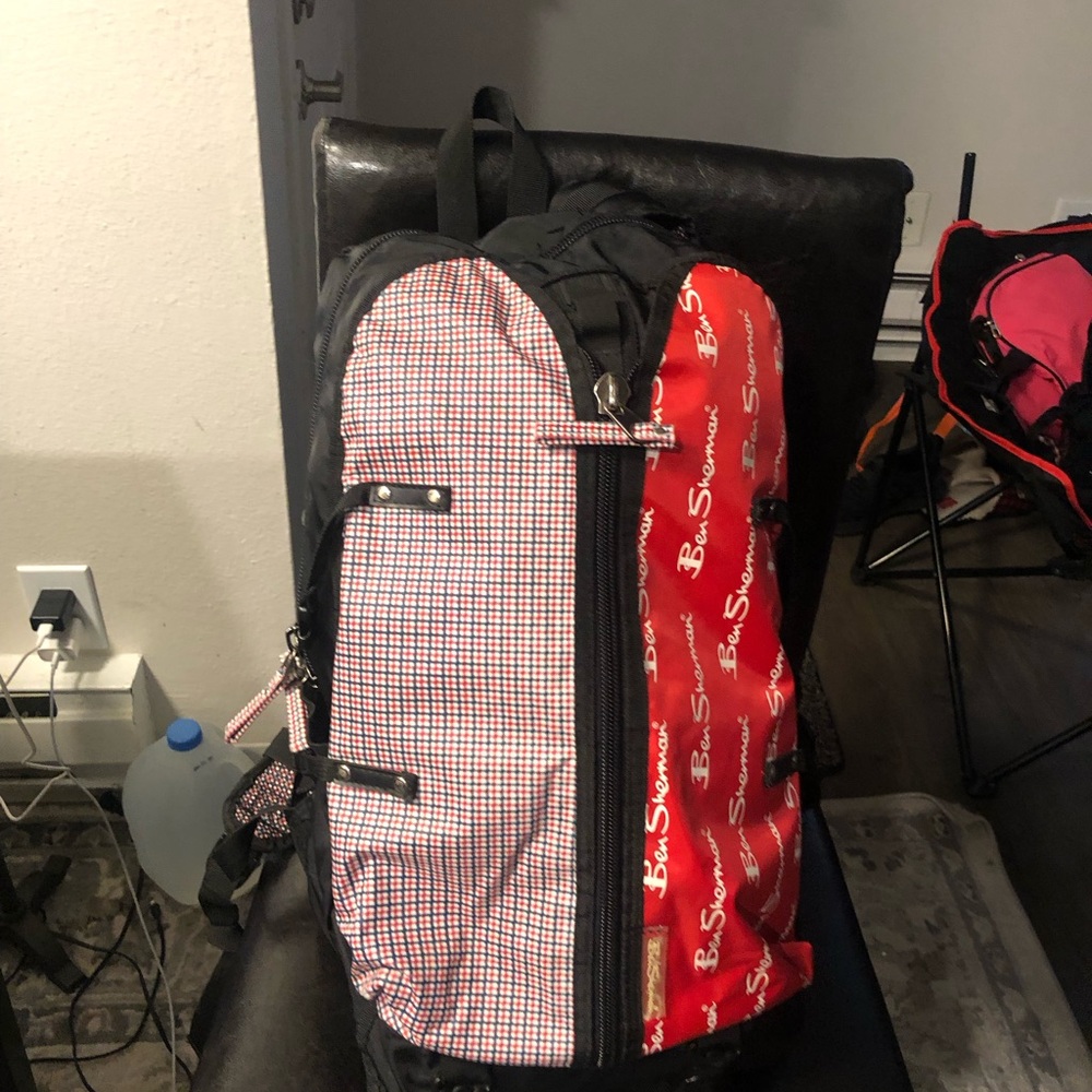 Ben Shermen Men’s Red Black Large Backpack Size 20”x12”x10”